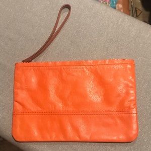 Banana Republic Orange Leather Wristlet